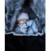 Luxusní set - zimní fusak s kožešinou + rukavice   FLOO FOR BABY černá