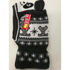 Dětská vlněná kukla s motivem Panda - tm.šedá