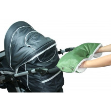 Rukávník ke kočárku khaki+kožich 50 %       EMITEX - ČESKÁ VÝROBA !!!