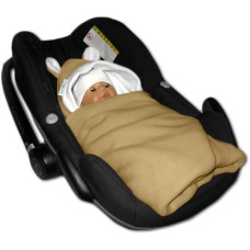 Zavinovačka do autosedačky i kočárku BABY fleece/bavlna   ČESKÁ VÝROBA !!! béžová + bílá