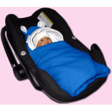 Zavinovačka do autosedačky i kočárku BABY fleece/bavlna   ČESKÁ VÝROBA !!! Tyrkys + bílá