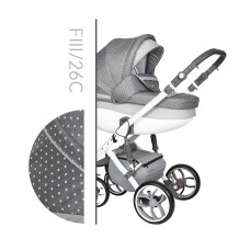 Luxusní kombinovaný kočárek + rukávník v barvě ZDARMA  !!!  BABY MERC FASTER STYLE III č. 26C