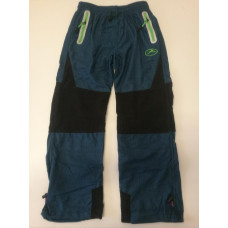 Dětské SOFTSHELLové  outdoorové kalhoty zn.KUGO modré+zelené kapsy