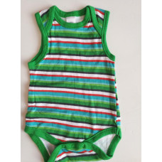 Bavlněné body bez rukávků proužek BABYCLUB tmavě zelená