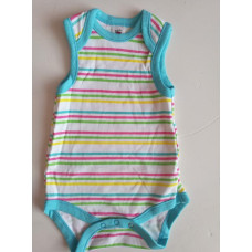 Bavlněné body bez rukávků proužek BABYCLUB  tyrkysová