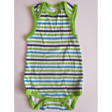 Bavlněné body bez rukávků proužek BABYCLUB  zelená