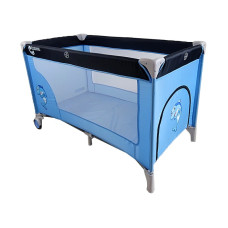 Cestovní postýlka ADAM +  skládací matrace + přenosná  taška+  boční vstup na zip COSING blue
