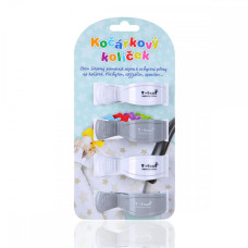 KOČÁRKOVÉ KOLÍČKY, 2X WHITE + 2X GREY / 2X BÍLÁ + 2X ŠEDÁ