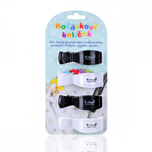 KOČÁRKOVÉ KOLÍČKY, 2X BLACK + 2X WHITE / 2X ČERNÁ + 2X BÍLÁ