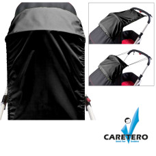 Posuvná sluneční clona na kočárek CARETERO black