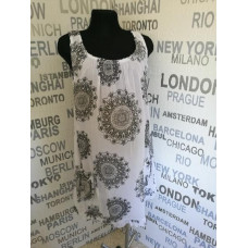 Letní lehoučké bavlněné  šaty vhodné v těhotenství i po něm ornamenty  moda ITALY   bíl-černé