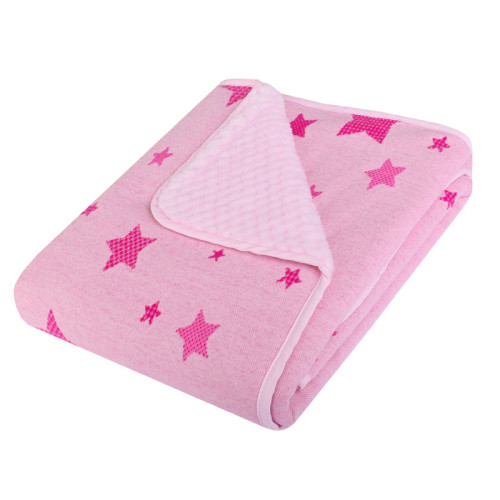  Dětská luxusní oboustranná deka minky  + soft  DUETBABY kolekce hvězdy  kód 684  růžová