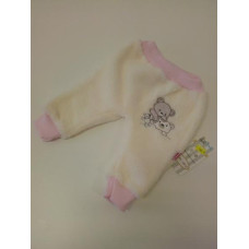 Kojenecké welsoftové tepláčky Puan Baby - krémová + růžová