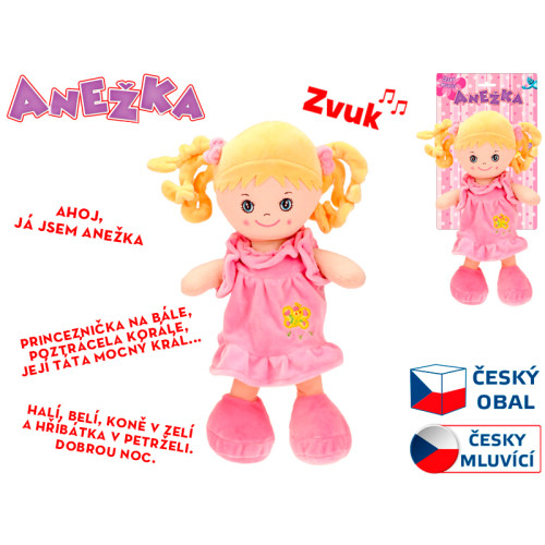 Panenka Anežka 36 cm – česky mluvící a zpívající blondýnka Panenka Anežka 36 cm – česky mluvící a zpívající blondýnka