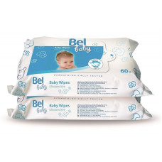 Dětské vlhčené ubrousky BEL BABY HARTMAN  DUO PACK  2 x 60kusů 