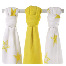 Kikko Bambusové pleny XKKO BMB Lemon Stars MIX 70x70cm 3ks