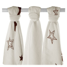 Kikko Bambusové pleny XKKO BMB Natural Stars MIX 70x70cm 3ks