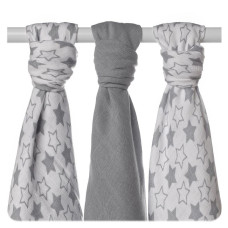 Kikko Bambusové pleny XKKO BMB - Little Stars Silver MIX 3ks