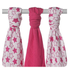 Kikko Bambusové pleny XKKO BMB - Little Stars Magenta MIX 3ks