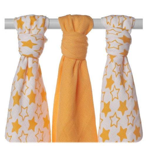 Kikko Bambusové pleny XKKO BMB - Little Stars Orange MIX 3ks Kikko Bambusové pleny XKKO BMB - Little Stars Orange MIX 3ks