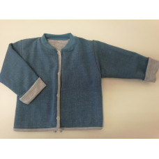 Kabátek oboustranný - bavlněný   MKcool  JEANS - SVĚTLEJŠÍ MODRÁ   ČESKÁ VÝROBA