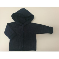 Kabátek oboustranný s kapucí - bavlněný   MKcool  JEANS - TMAVŠÍ  MODRÁ   ČESKÁ VÝROBA