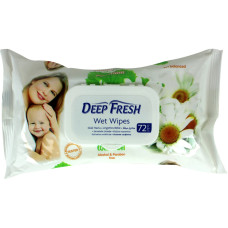 Deep Fresh Premium vlhčené ubrousky klipem -  heřmánek 72 kusů 