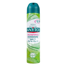 DEZINFEKCE vzduchu , ploch a textilu  &  osvěžovač ve spreji  se svěží  vůní  máty - vzduch, plochy & textil  SANYTOL