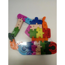 Dřevěné naučné puzzle bagr