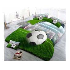 2 dílné  3D  povlečení  140 x 200 cm  FOTBAL ZELENÁ