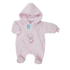 Kombinéza pro  miminko - wellsoft medvídek ČESKÁ VÝROBA ! AUTEX BABY růžová