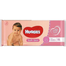 HUGGIES VLHČENÉ UBROUSKY PRO DĚTI SOFT SKIN  S  VITAMÍNEM E  56KS