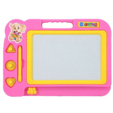 Magnetická kresící tabulka včetně tužky  a 3 kusů razítek  30 x 22 cm růžová