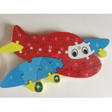  dřevěné naučné puzzle s abecedou a číslicemi  LETADLO