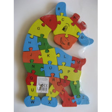  dřevěné naučné puzzle s abecedou a číslicemi  ŽIRAFA