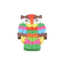  dřevěné naučné puzzle s abecedou a číslicemi  SOVIČKA
