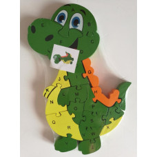 dřevěné naučné puzzle s abecedou a číslicemi  DRÁČEK 