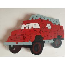  dřevěné naučné puzzle s abecedou a číslicemi  HASIČI