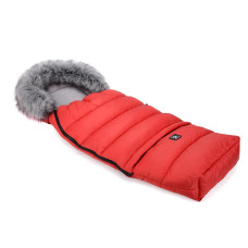 Luxusní zimní fusak combi - kožich COTTONMOOSE  červený