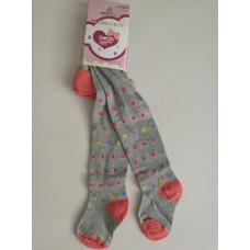Dětské  punčocháče  - dívčí  LOOKEN KIDS  šedá + barevné puntíky