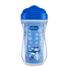 HRNEČEK CHICCO AKTIVNÍ TERMO S HUBIČKOU 266 ML, modrý žralok  14M+