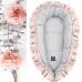 Luxusní maxi hnízdečko pro miminko s volánem vafle  FLOO FOR BABY světle růžová