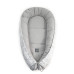 Luxusní oboustranné hnízdečko pro miminko jersey + květy   FLOO FOR BABY  šedo - bílá