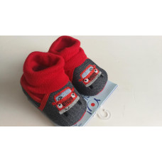 Dětské capáčky - botičky kolekce CAR YO tm.modré + červený návlek