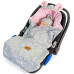 Floo For Baby zavinovačka / fusáček 2v1 s oušky korunky šedo - růžová