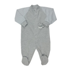 Overal na spaní M-9 MEDVÍDEK V KOČÁRKU  AUTEX BABY - ČESKÁ VÝROBA  šedá