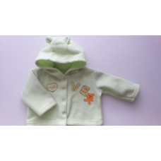 Kabátek fleece   s výšivkou nápisu LOVE zelená