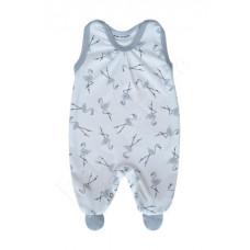 Bavlněné dupačky Plameňáci Baby Service        KVALITNÍ ČESKÁ VÝROBA !!!  bílo-šedá
