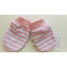 Kojenecké rukavičky  - kolekce PROUŽKY   BABY  SERVICE  Růžová