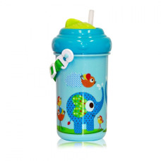 Kouzelný hrneček s ohebným brčkem 300 ml FUNNY ZOO LORELLI BLUE